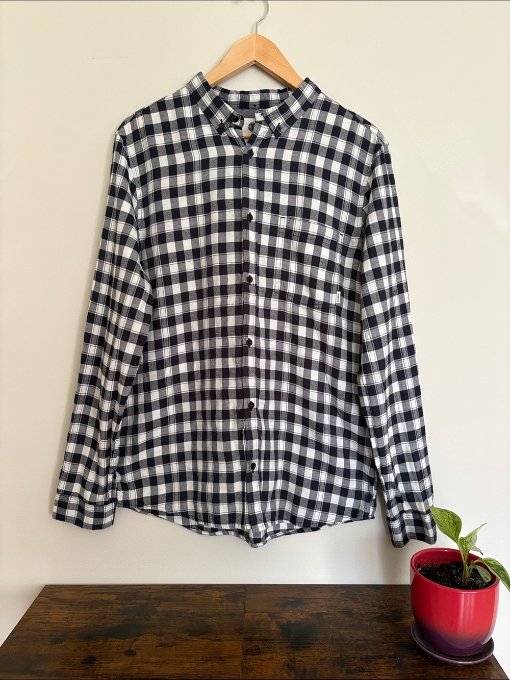 Element plaid shirt - White and navy - Large